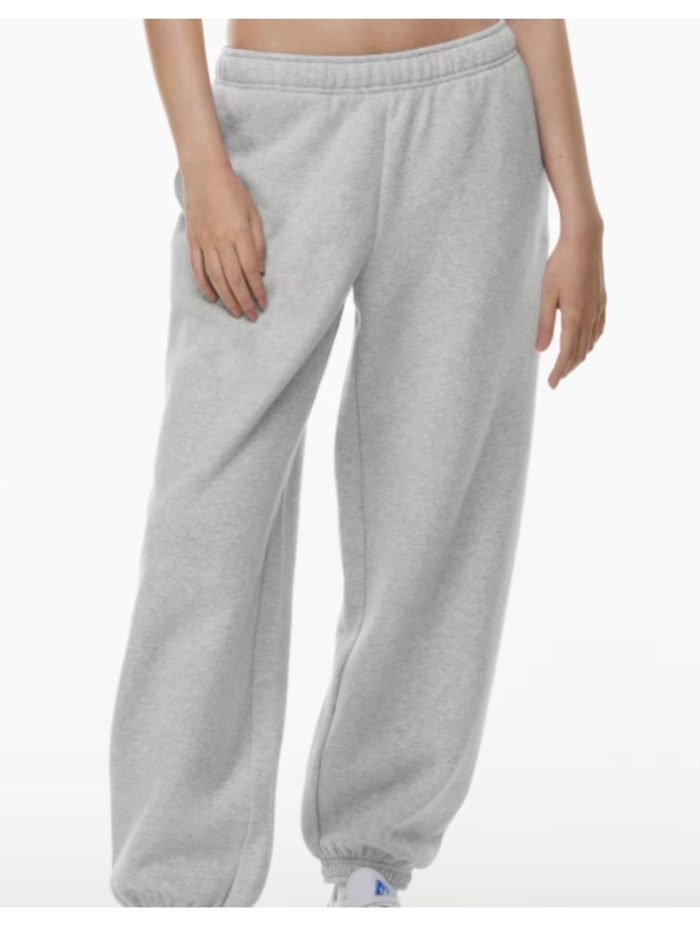 Aritzia TNA Boyfriend Light Heather Gray Fleece Sweatpants